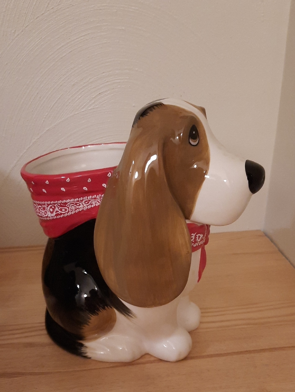 Pioneer Woman Charlie Basset Hound Dog Utensil Crock Planter